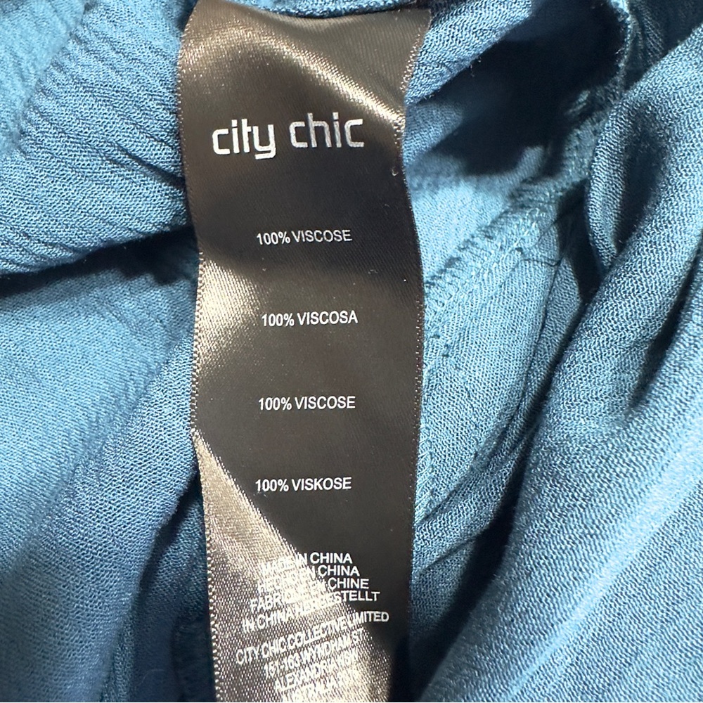 City Chic Capri Teal Jumpsuit Size 16 - Picture 7 of 10